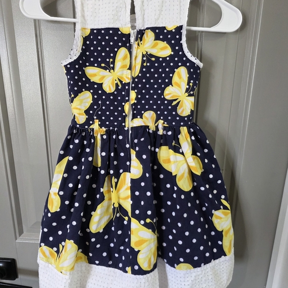 Nanette Kids Girls Size 6 Blue Dress Yellow Butterflies - Picture 5 of 6